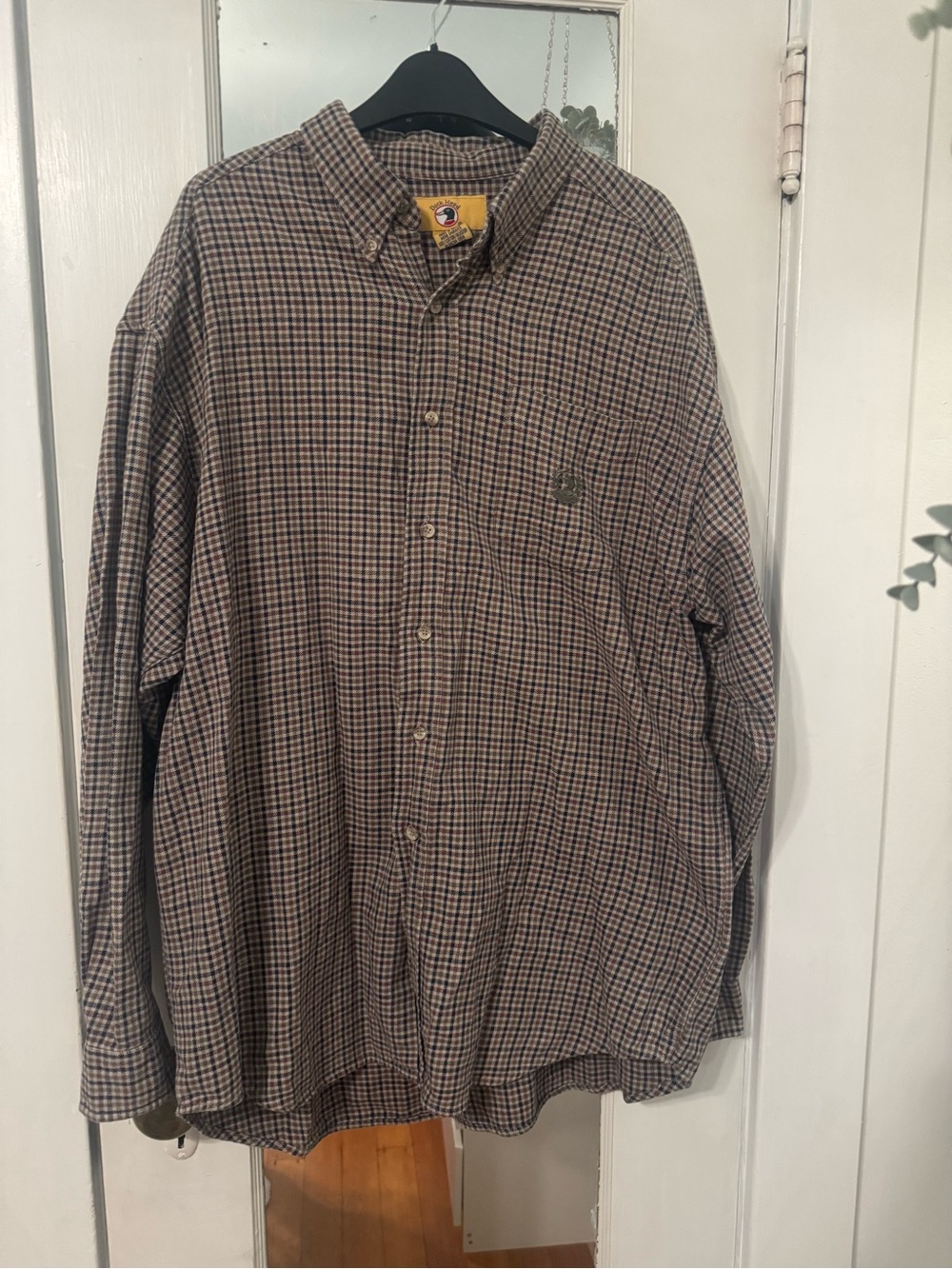 Vintage Duck Head Plaid Long Sleeve Button Down Shirt Brown & Tan